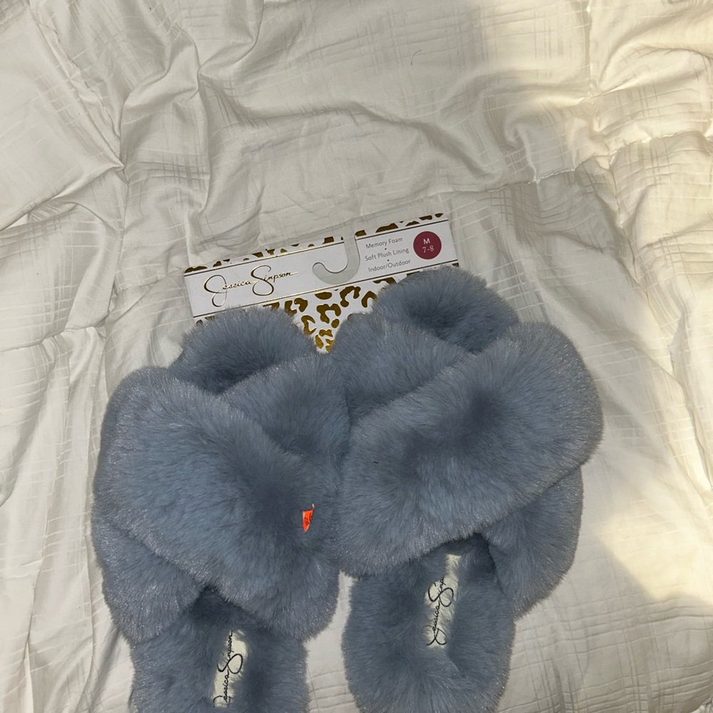 Jessica Simpson Cozy Blue Slippers